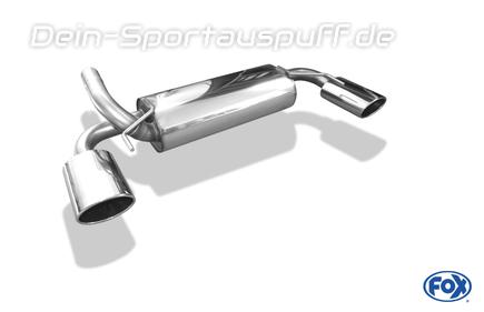 Fox Edelstahl Duplex Sportauspuff Opel Astra J 1.6l Turbo 140x90mm oval eingerollt abgeschrägt