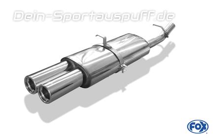 Fox Edelstahl Sportauspuff Opel Vectra A CC Fließheck 2x76mm rund eingerollt gerade mit Absorber