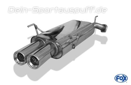 Fox Edelstahl Sportauspuff Opel Vectra B Fließheck, Stufenheck u. Caravan Bj.96-99 2x80mm rund eingerollt gerade mit Absorber