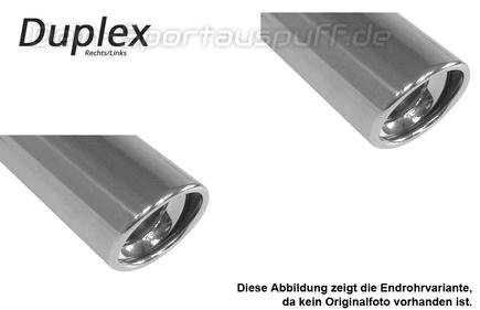 Fox Edelstahl Duplex Sportauspuff Opel Vectra C inkl. GTS 1.6l 1.8l 1x90mm rund eingerollt abgeschrägt mit Absorber