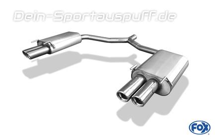 Fox Edelstahl Duplex Sportauspuff Opel Vectra C inkl. GTS 2x76mm rund eingerollt abgeschrägt mit Absorber