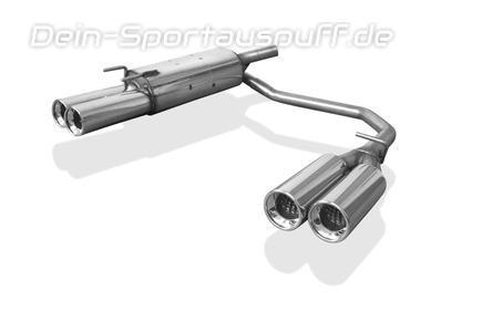 Fox Edelstahl Duplex Sportauspuff Opel Tigra A 2x90mm rund eingerollt gerade mit Absorber