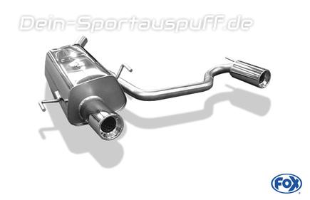 Fox Edelstahl Duplex Sportauspuff Opel Tigra B TwinTop 1x90mm rund eingerollt gerade mit Absorber
