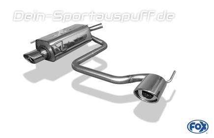 Fox Edelstahl Duplex Sportauspuff Opel Tigra B TwinTop 115x85mm oval eingerollt abgeschrägt mit Absorber