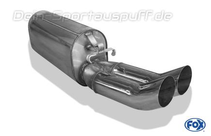 Fox Edelstahl Sportauspuff Opel Calibra A inkl. 4x4 2x76mm DTM rund scharf gerade