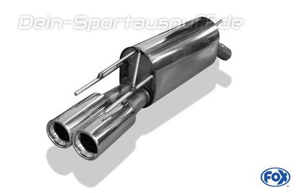 Fox Edelstahl Sportauspuff Opel Calibra A inkl. 4x4 2.0l 100kW 2.5l V6 2x80mm rund eingerollt gerade mit Absorber