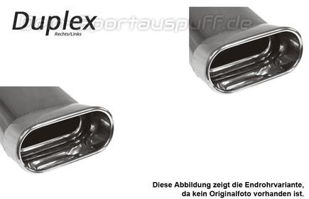Fox Edelstahl Duplex Sportauspuff Opel Calibra A inkl. 4x4 2.0l 100kW 2.5l V6 135x80mm DTM flachoval eingerollt gerade mit Absorber