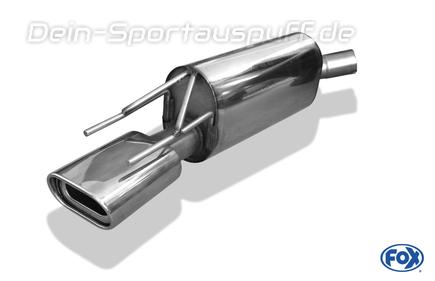 Fox Edelstahl Sportauspuff Opel Calibra A Turbo 135x80mm flachoval eingerollt abgeschrägt mit Absorber