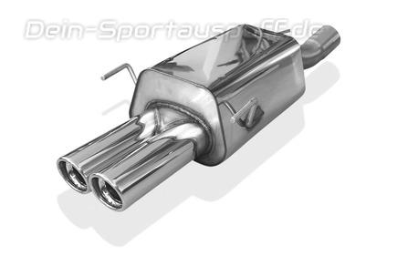 Fox Edelstahl Sportauspuff Opel Zafira A OPC 2x80mm rund eingerollt abgeschrägt mit Absorber