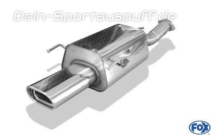 Fox Edelstahl Sportauspuff Opel Zafira A OPC 135x80mm flachoval eingerollt abgeschrägt mit Absorber