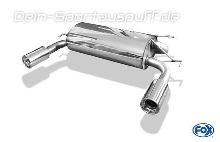 Fox Edelstahl Duplex Sportauspuff Opel Antara 1x100mm rund eingerollt gerade mit Absorber