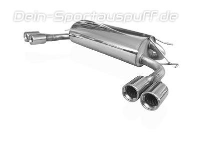 Fox Edelstahl Duplex Sportauspuff Opel Antara 2x80mm rund eingerollt gerade mit Absorber