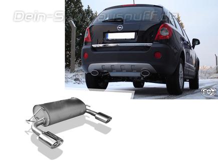Fox Edelstahl Duplex Sportauspuff Opel Antara je 140x90mm oval eingerollt abgeschrägt mit Absorber