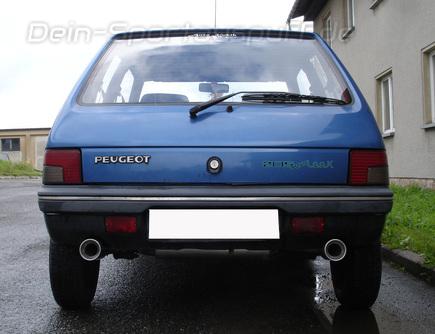 Fox Edelstahl Duplex Sportauspuff Peugeot 205 1x90mm rund eingerollt gerade mit Absorber