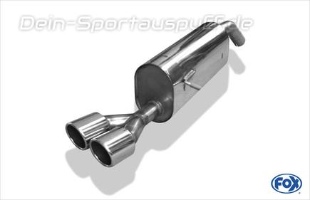 Fox Edelstahl Sportauspuff Peugeot 207 RC 2x90mm rund eingerollt abgeschrägt