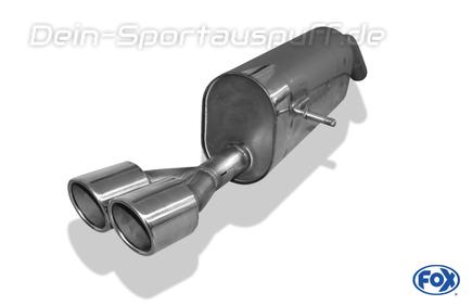 Fox Edelstahl Sportauspuff Peugeot 207 RC 2x100mm rund eingerollt abgeschrägt