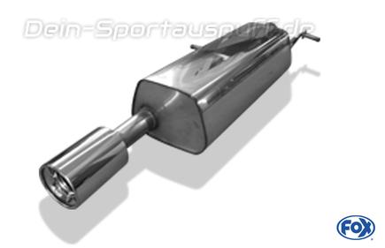 Fox Edelstahl Sportauspuff Peugeot 307 CC Cabrio 1x100mm rund eingerollt gerade mit Absorber