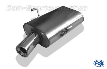 Fox Edelstahl Sportauspuff Peugeot 406 Limousine u. Coupe 1x90mm rund eingerollt gerade mit Absorber
