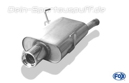 Fox Edelstahl Sportauspuff Peugeot 406 Break 1.8l ab 2000 1x90mm rund eingerollt gerade mit Absorber