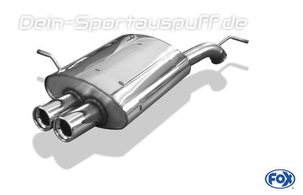 Fox Edelstahl Sportauspuff Peugeot 407 2.2l 2x80mm rund eingerollt gerade mit Absorber