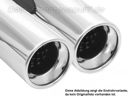 Fox Edelstahl Sportauspuff Peugeot 3008 2x70mm rund eingerollt gerade mit Absorber