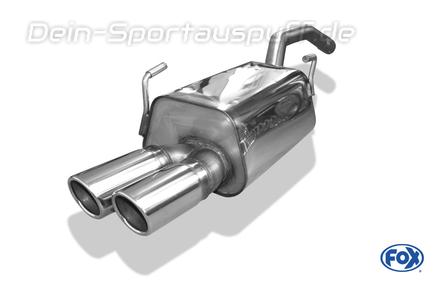 Fox Edelstahl Sportauspuff Peugeot 807 2x80mm rund eingerollt abgeschrägt
