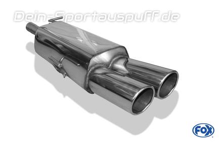 Fox Edelstahl Sportauspuff Peugeot RCZ 155 THP 2x100mm rund eingerollt abgeschrägt