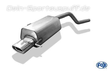 Fox Edelstahl Sportauspuff Renault Clio 2 Typ B 2.0l 16V 135x80mm flachoval eingerollt abgeschrägt mit Absorber