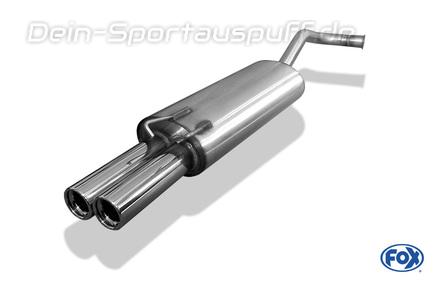 Fox Edelstahl Sportauspuff Renault 19 5-türig u. Cabrio 2x76mm rund eingerollt gerade mit Absorber