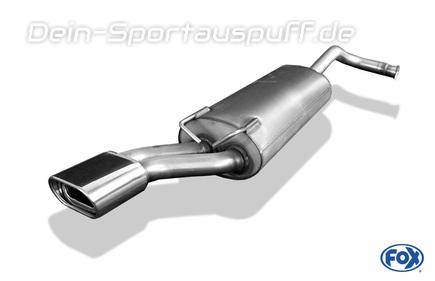 Fox Edelstahl Sportauspuff Renault 19 Chamade 135x80mm flachoval eingerollt abgeschrägt mit Absorber