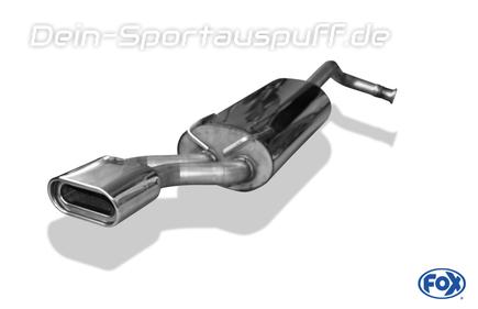 Fox Edelstahl Sportauspuff Renault 19 Chamade 160x80mm flachoval eingerollt abgeschrägt mit Absorber