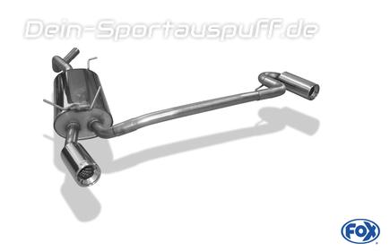 Fox Edelstahl Duplex Sportauspuff Renault Megane 1 Fließheck, Scenic u. Classic 1x90mm rund eingerollt gerade mit Absorber