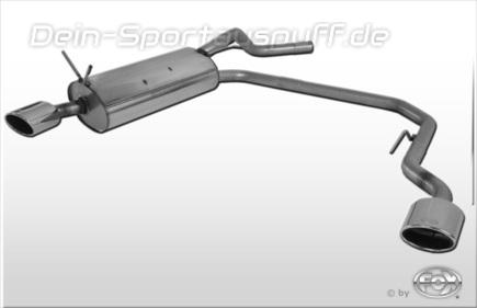 Fox Edelstahl Duplex Sportauspuff Renault Megane 1 Coach 115x85mm oval eingerollt abgeschrägt