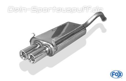 Fox Edelstahl Sportauspuff Renault Laguna 1 Typ B56 Limousine 2x80mm rund eingerollt gerade mit Absorber