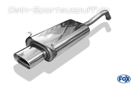 Fox Edelstahl Sportauspuff Renault Laguna 1 Typ B56 Limousine 160x80mm flachoval eingerollt abgeschrägt mit Absorber