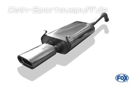 Fox Edelstahl Sportauspuff Renault Laguna 1 Typ K56 Grandtour 135x80mm flachoval eingerollt abgeschrägt mit Absorber