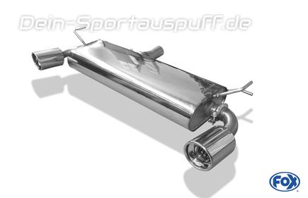 Fox Edelstahl Duplex Sportauspuff Renault Koleos 4x4 2.0 dCi 1x100mm rund eingerollt abgeschrägt mit Absorber
