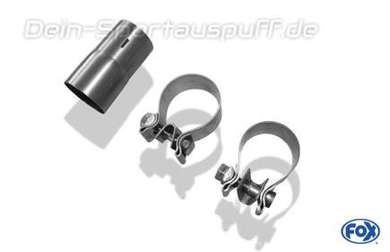 Fox Edelstahl Sportauspuff Rover 75 RJ Limousine u. Tourer 160x80mm flachoval eingerollt abgeschrägt mit Absorber