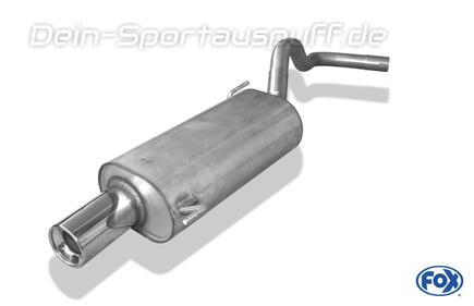 Fox Edelstahl Sportauspuff Seat Ibiza 2 Typ 6K ab 7/96 1x90mm rund eingerollt gerade mit Absorber