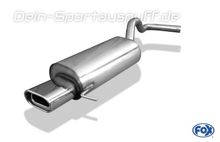Fox Edelstahl Sportauspuff Seat Ibiza 2 Typ 6K Bj.93-99 135x80mm flachoval eingerollt abgeschrägt mit Absorber