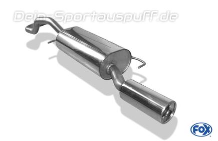 Fox Edelstahl Sportauspuff Seat Cordoba Typ 6K/C 1x90mm rund eingerollt gerade mit Absorber