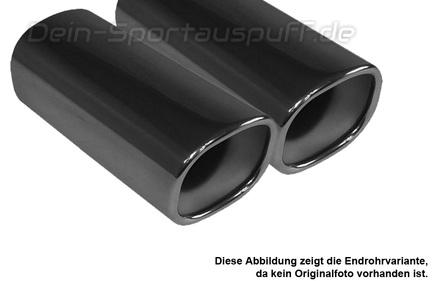 Fox Edelstahl Sportauspuff Seat Toledo 1 Typ 1L Bj.91-99 2x93x79mm rechteckig eingerollt abgeschrägt mit Absorber
