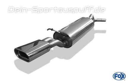 Fox Edelstahl Sportauspuff Seat Toledo 2 Typ 1M Bj.99-04 135x80mm flachoval eingerollt abgeschrägt mit Absorber