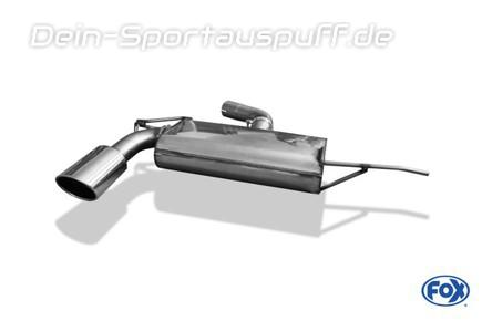 Fox Edelstahl Sportauspuff Ø70mm-System Seat Altea 5P1 129x106mm oval eingerollt abgeschrägt
