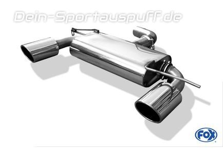 Fox Edelstahl Duplex Sportauspuff Ø70mm-System Seat Altea 5P1 129x106mm oval eingerollt abgeschrägt
