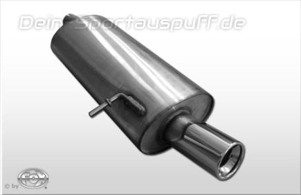 Fox Edelstahl Sportauspuff Seat Alhambra Typ 7MS Bj.96-10 1x80mm rund eingerollt gerade mit Absorber