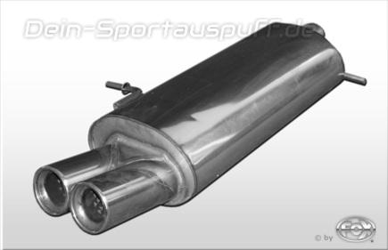 Fox Edelstahl Sportauspuff Seat Alhambra Typ 7MS Bj.96-10 2x76mm rund eingerollt gerade mit Absorber