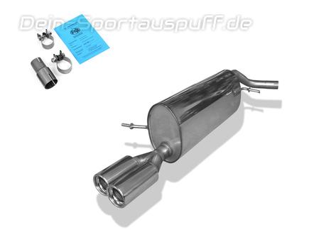 Fox Edelstahl Sportauspuff Skoda Fabia RS 5J Schrägheck 2x76mm rund eingerollt gerade mit Absorber