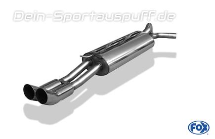 Fox Edelstahl Sportauspuff Skoda Octavia 1U 2x76mm DTM rund scharf gerade