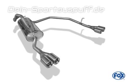 Fox Edelstahl Duplex Sportauspuff Skoda Octavia 1U 2x76mm rund eingerollt gerade mit Absorber